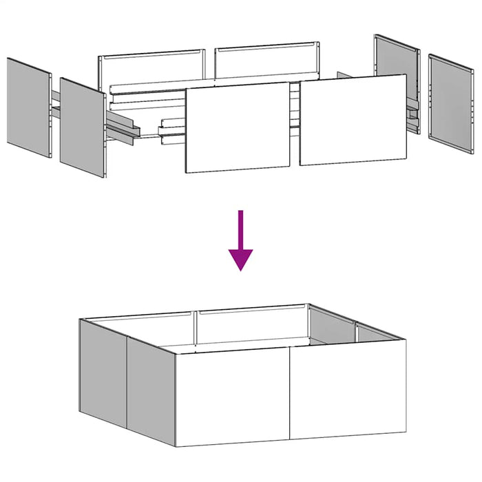 Кашпо белое 100x100x40 см сталь