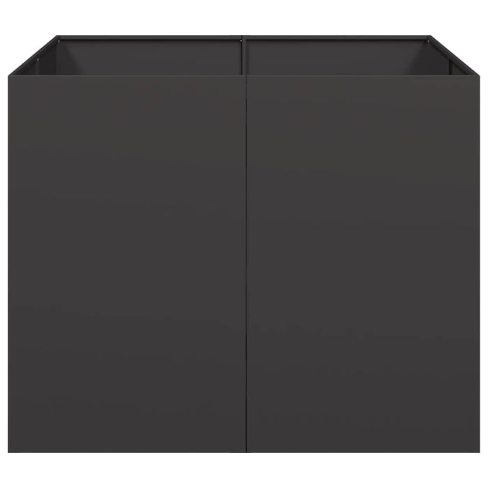 Planter Black 100x100x80 cm Steel