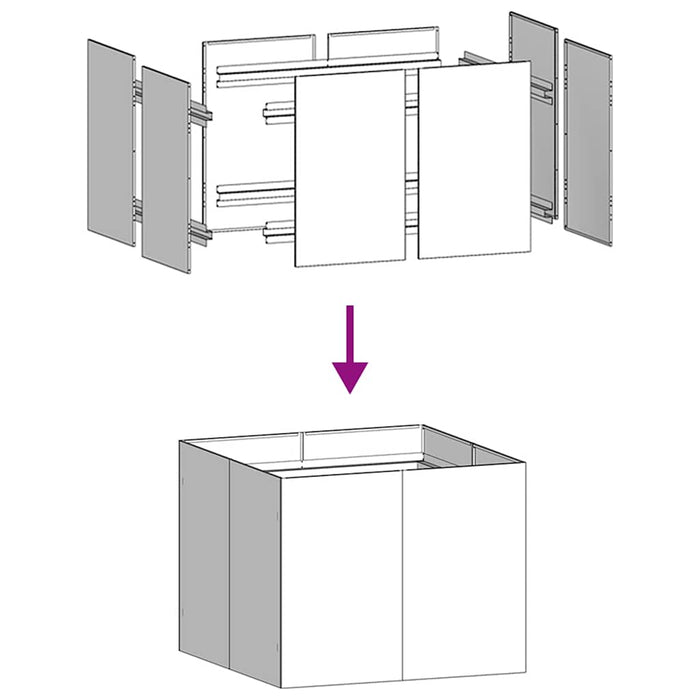 Кашпо Антрацит 100x100x80 см Сталь