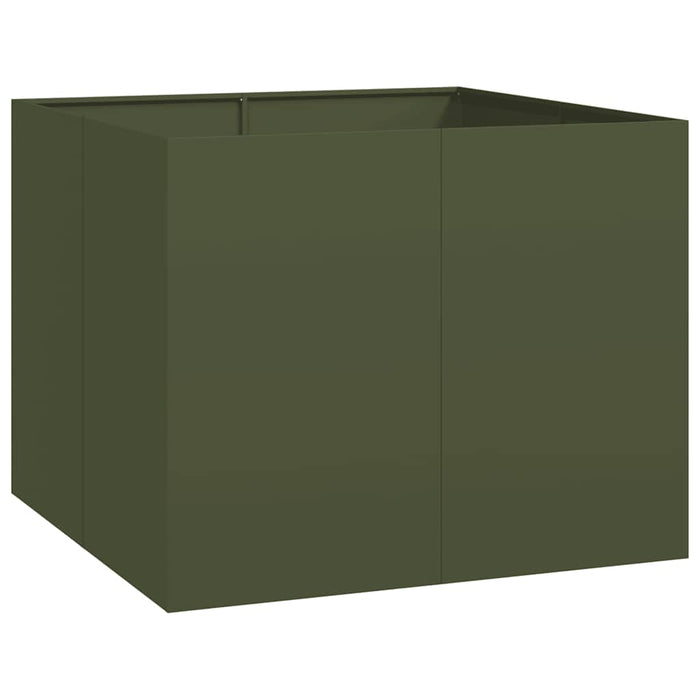 Planter Olive Green 100x100x80 cm Steel