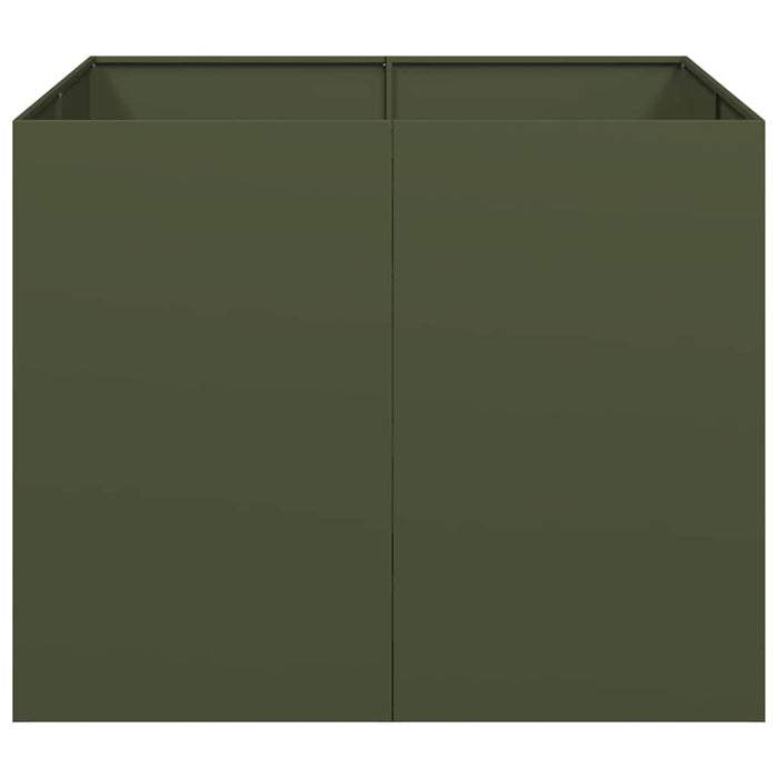 Planter Olive Green 100x100x80 cm Steel