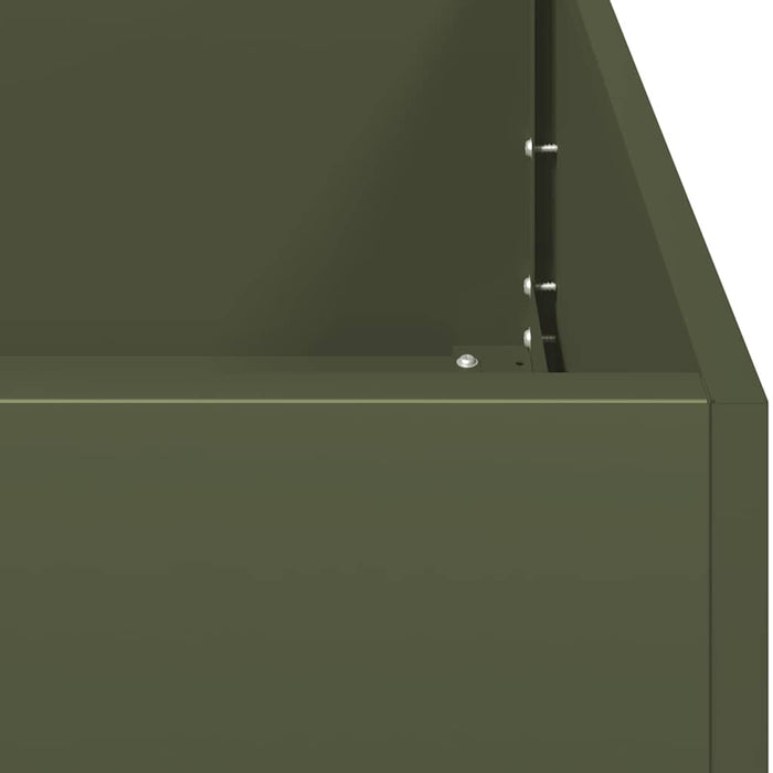 Planter Olive Green 100x100x80 cm Steel