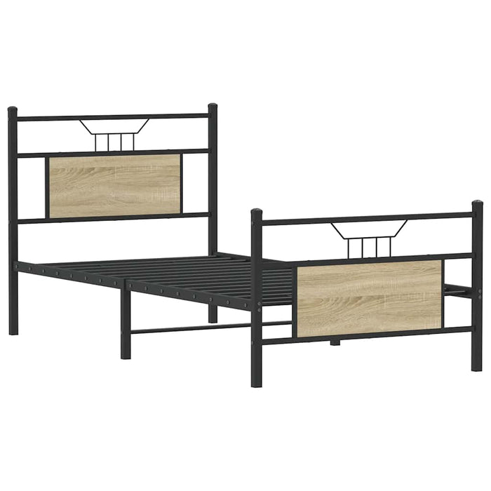 Bed Frame without Mattress Sonoma Oak 90x200 cm Engineered Wood