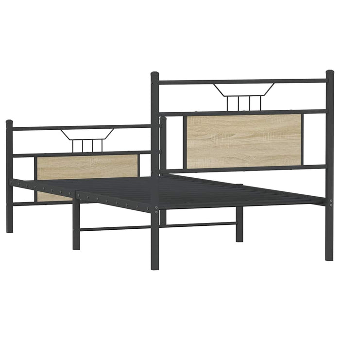 Bed Frame without Mattress Sonoma Oak 90x200 cm Engineered Wood