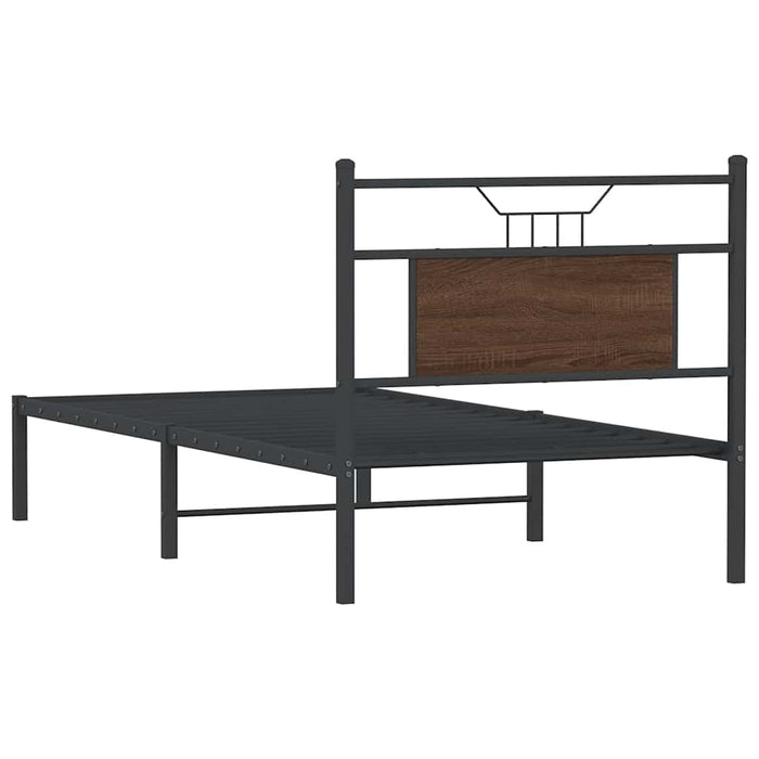 Bed Frame without Mattress Brown Oak 75x190 cm Small Single Engineered Wood