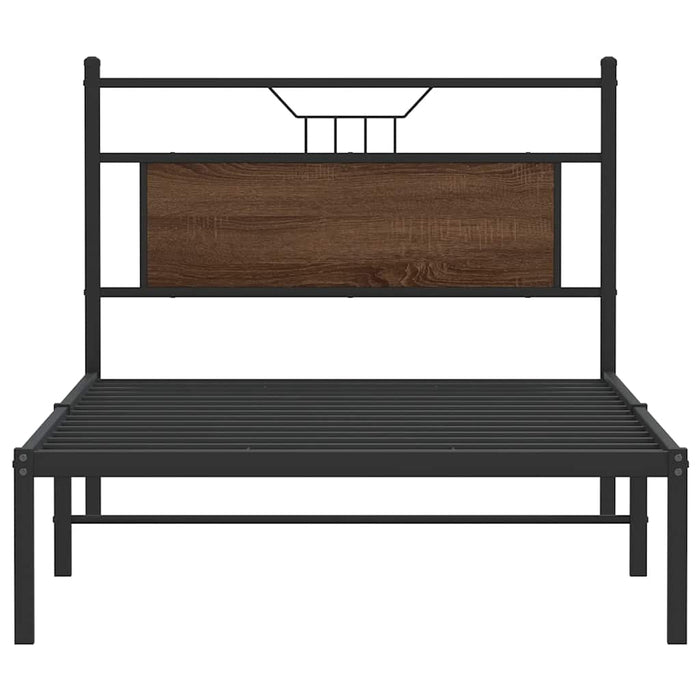 Bed Frame without Mattress Brown Oak 107x203 cm Engineered Wood