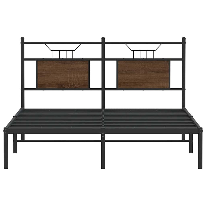 Bed Frame without Mattress Brown Oak 140x200 cm Engineered Wood