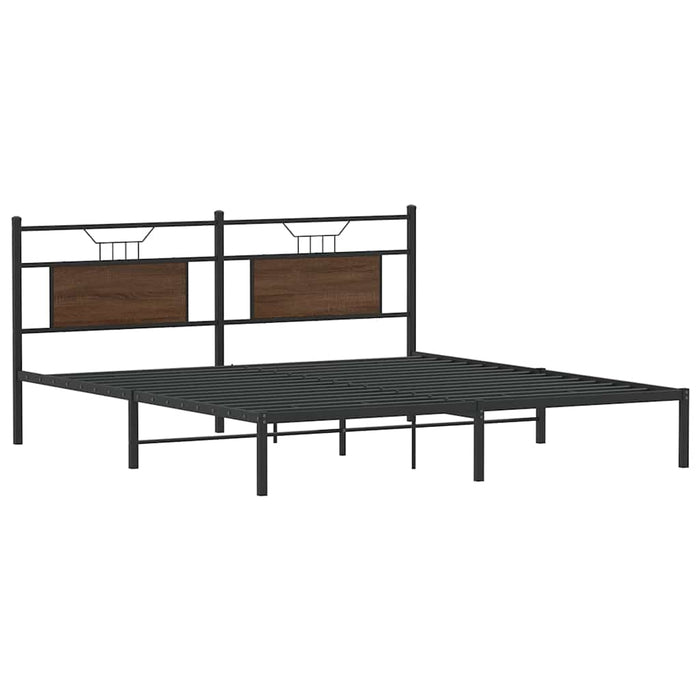 Bed Frame without Mattress Brown Oak 160x200 cm Engineered Wood