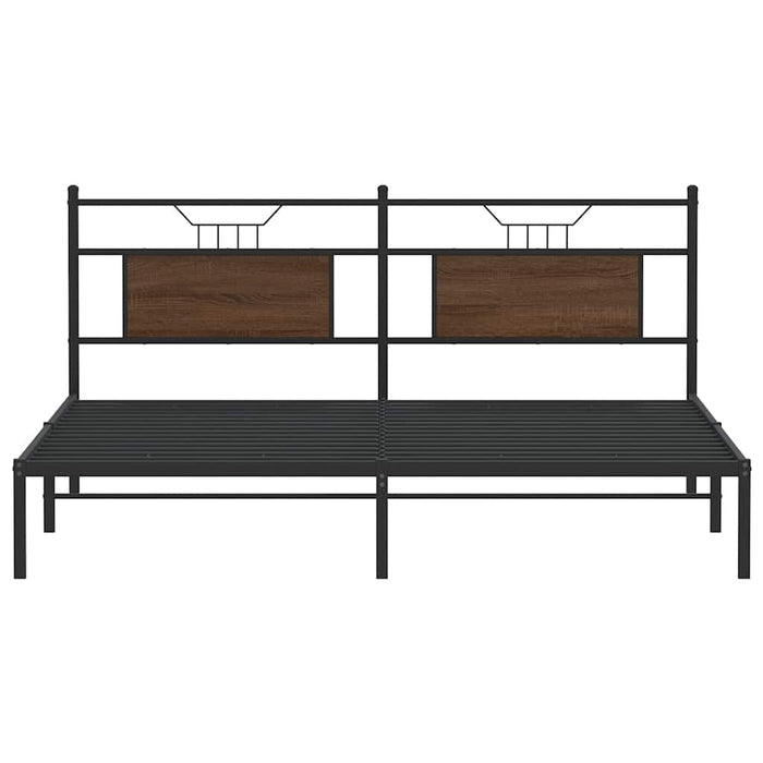 Bed Frame without Mattress Brown Oak 160x200 cm Engineered Wood