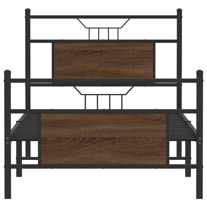 Bed Frame without Mattress Brown Oak 75x190 cm Small Single Engineered Wood