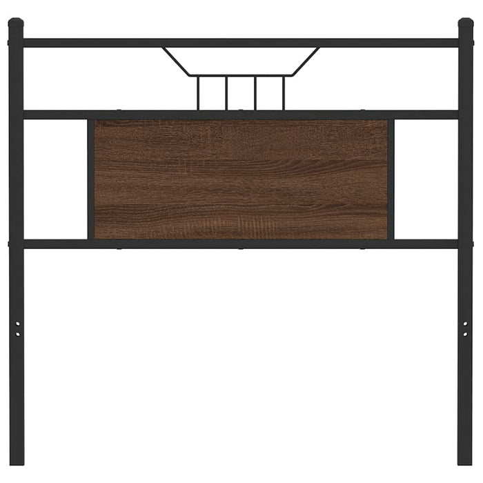 Headboard Brown Oak 80 cm Engineered Wood and Steel