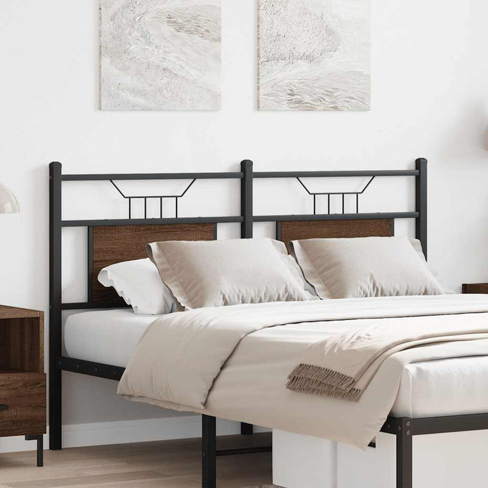 Headboard Brown Oak 137 cm Engineered Wood and Steel