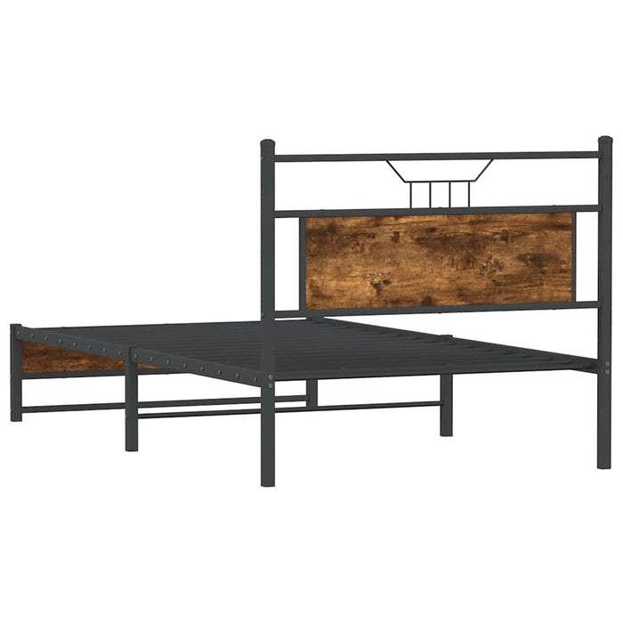 Bed Frame without Mattress Smoked Oak 107x203 cm Engineered Wood