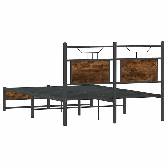 Bed Frame without Mattress Smoked Oak 120x200 cm Engineered Wood