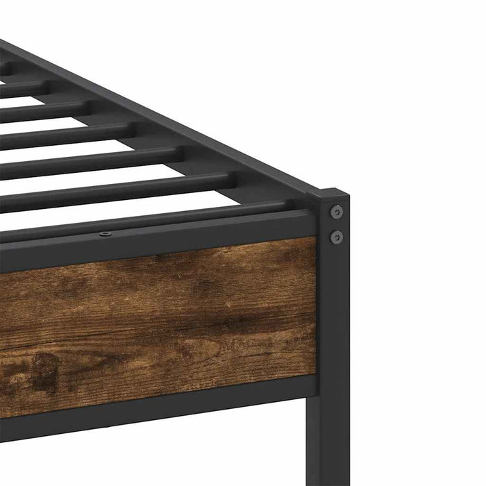 Bed Frame without Mattress Smoked Oak 120x200 cm Engineered Wood