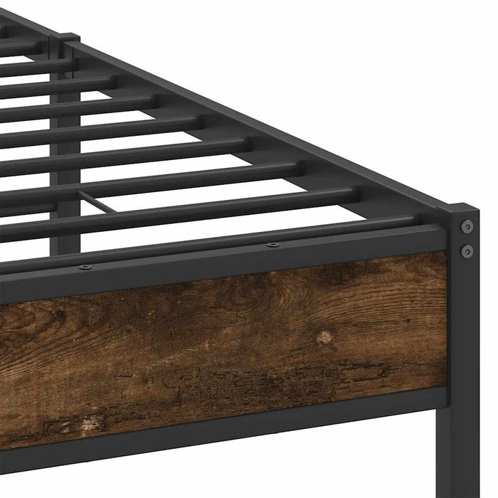 Bed Frame without Mattress Smoked Oak 140x190 cm Engineered Wood