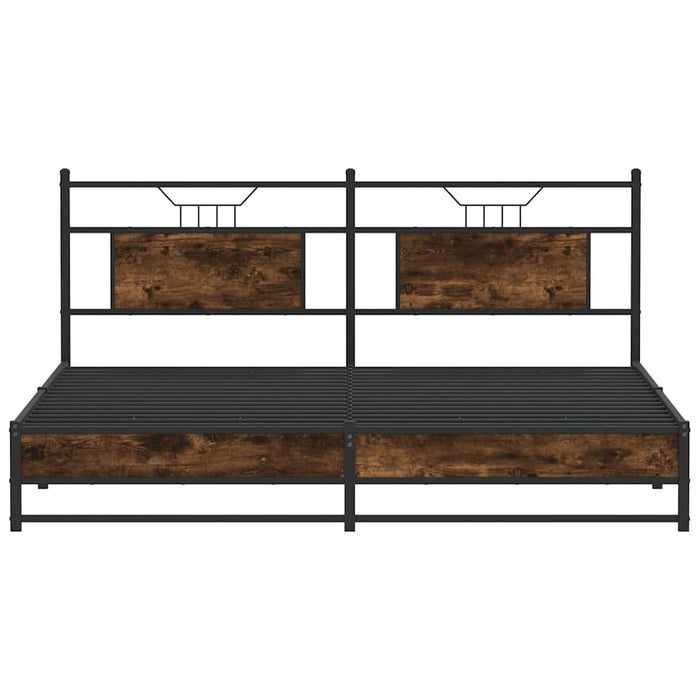 Bed Frame without Mattress Smoked Oak 160x200 cm Engineered Wood