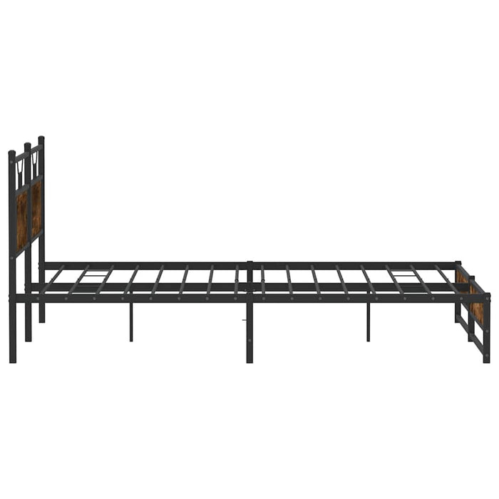 Bed Frame without Mattress Smoked Oak 160x200 cm Engineered Wood