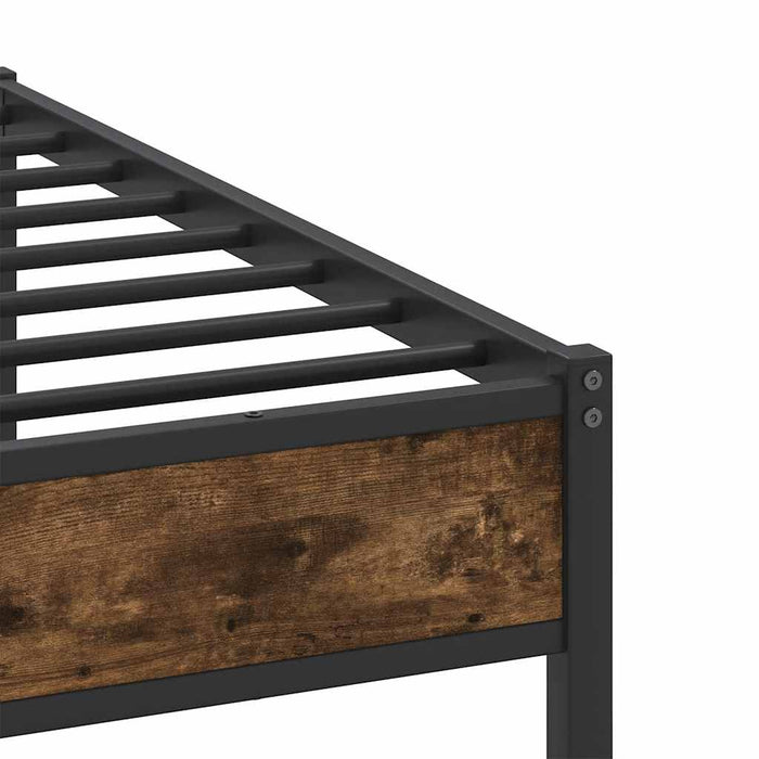 Bed Frame without Mattress Smoked Oak 160x200 cm Engineered Wood