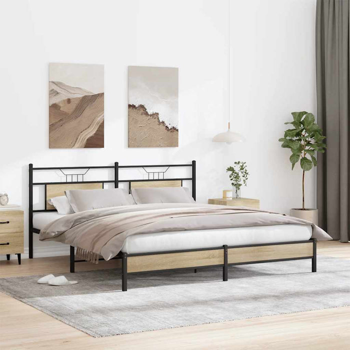 Bed Frame without Mattress Sonoma Oak 160x200 cm Engineered Wood