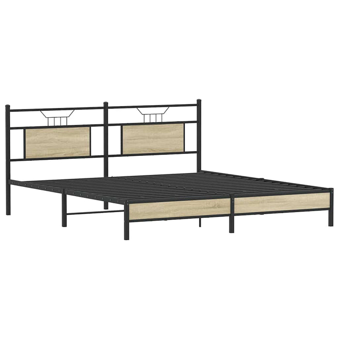 Bed Frame without Mattress Sonoma Oak 160x200 cm Engineered Wood