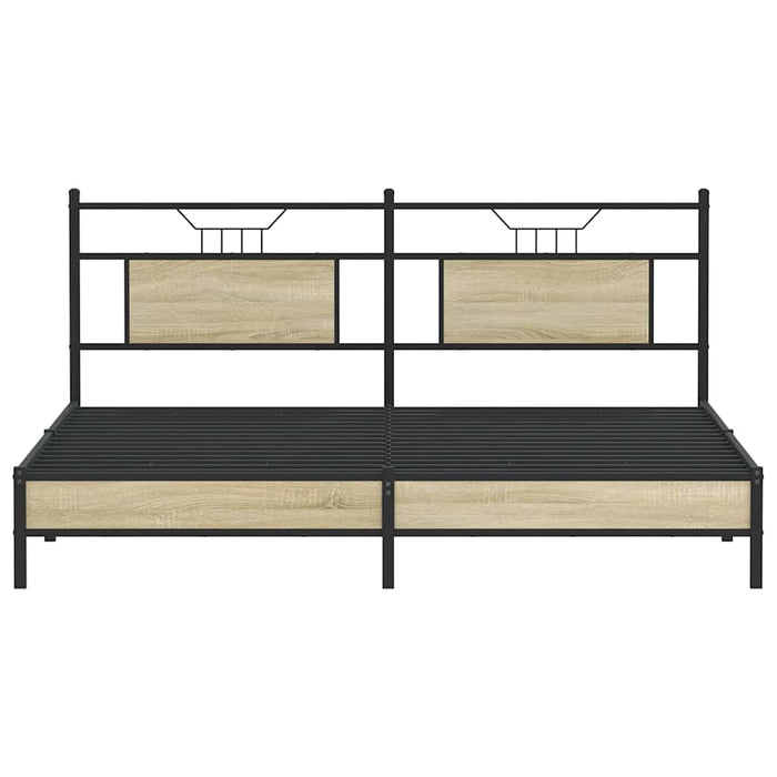 Bed Frame without Mattress Sonoma Oak 160x200 cm Engineered Wood