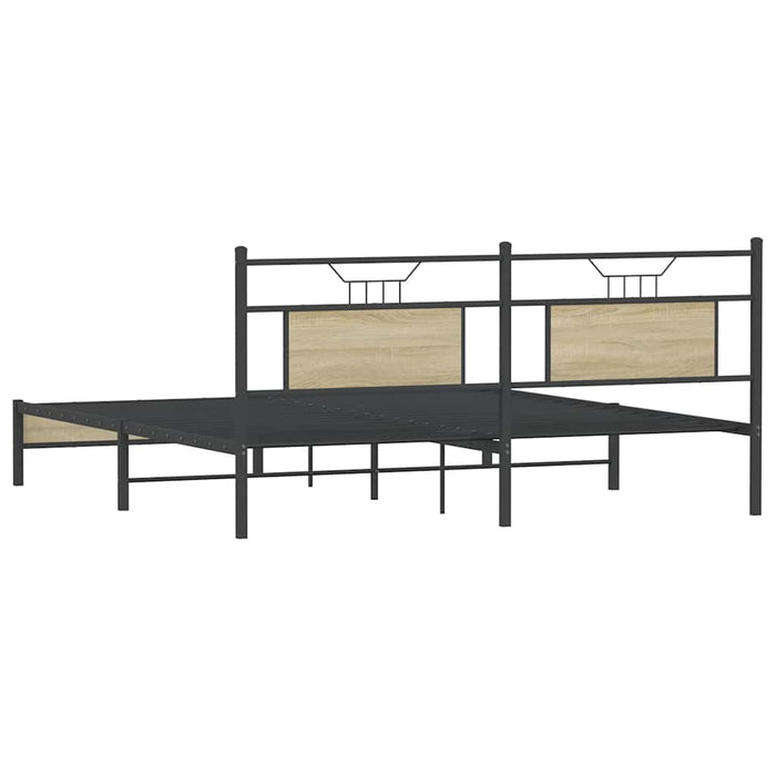 Bed Frame without Mattress Sonoma Oak 160x200 cm Engineered Wood