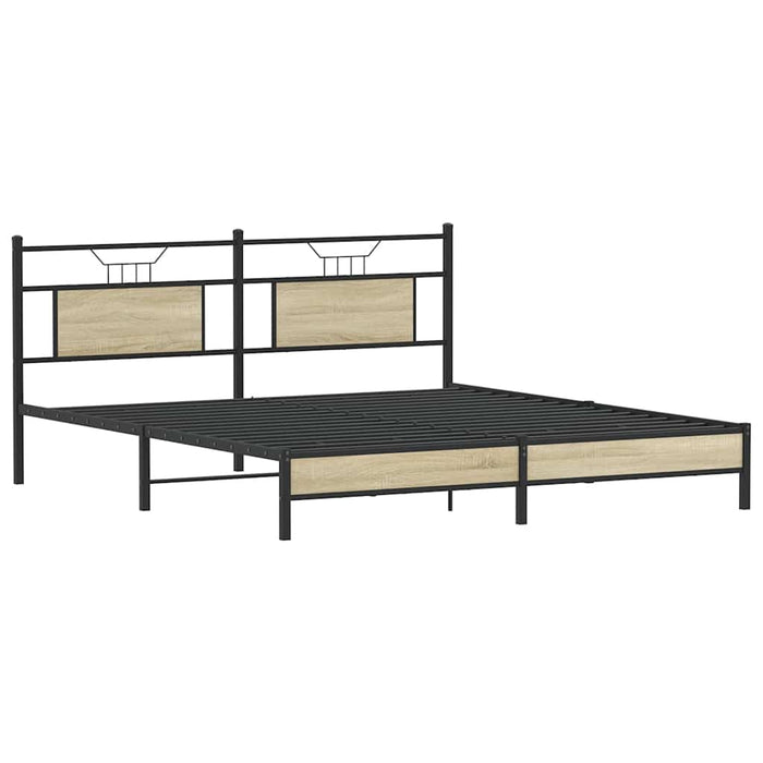 Bed Frame without Mattress Sonoma Oak 183x203 cm Engineered Wood