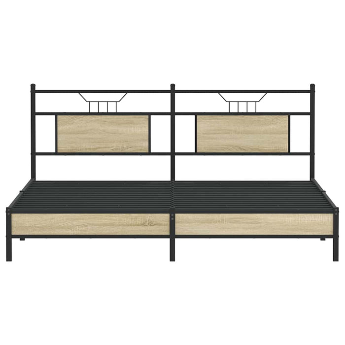 Bed Frame without Mattress Sonoma Oak 183x203 cm Engineered Wood