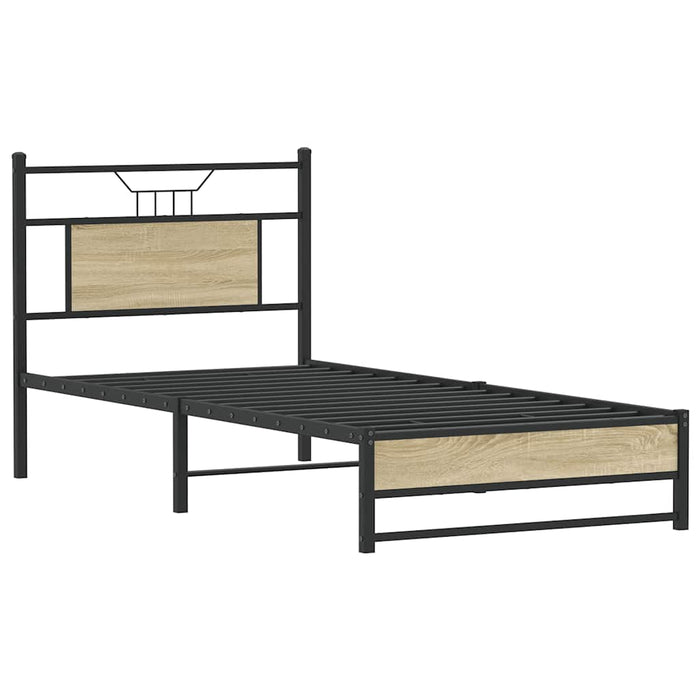 Bed Frame without Mattress Sonoma Oak 75x190 cm Small Single Engineered Wood