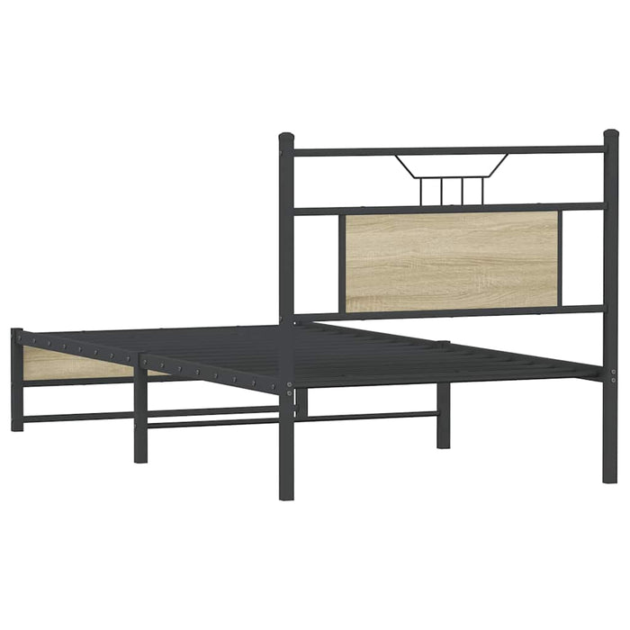 Bed Frame without Mattress Sonoma Oak 75x190 cm Small Single Engineered Wood