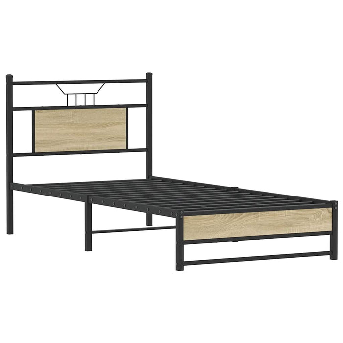 Bed Frame without Mattress Sonoma Oak 90x200 cm Engineered Wood