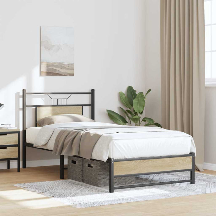 Bed Frame without Mattress Sonoma Oak 90x200 cm Engineered Wood