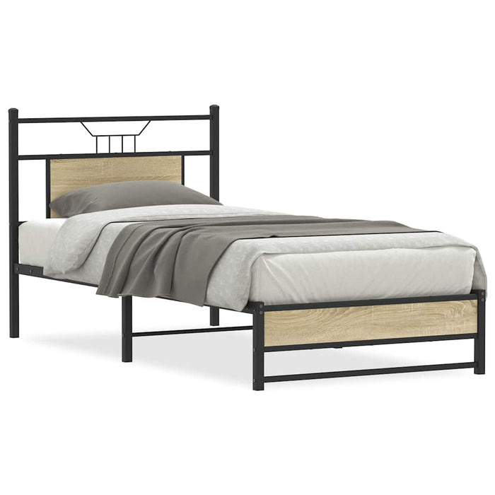 Bed Frame without Mattress Sonoma Oak 90x200 cm Engineered Wood