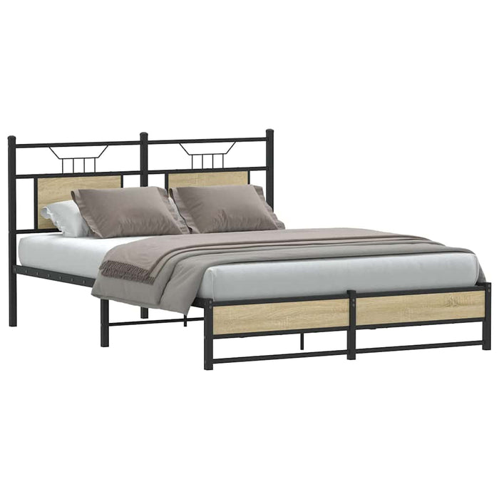 Bed Frame without Mattress Sonoma Oak 140x190 cm Engineered Wood