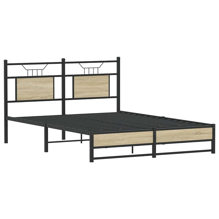 Bed Frame without Mattress Sonoma Oak 140x190 cm Engineered Wood