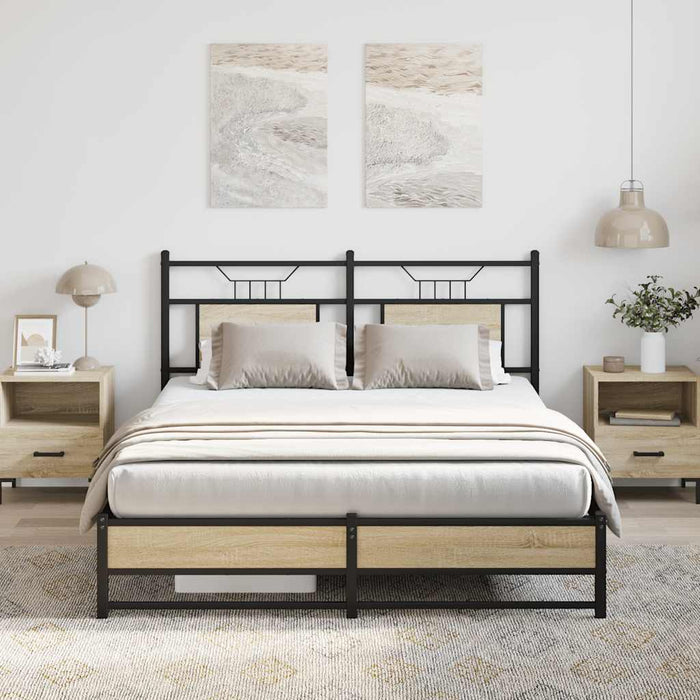 Bed Frame without Mattress Sonoma Oak 140x190 cm Engineered Wood