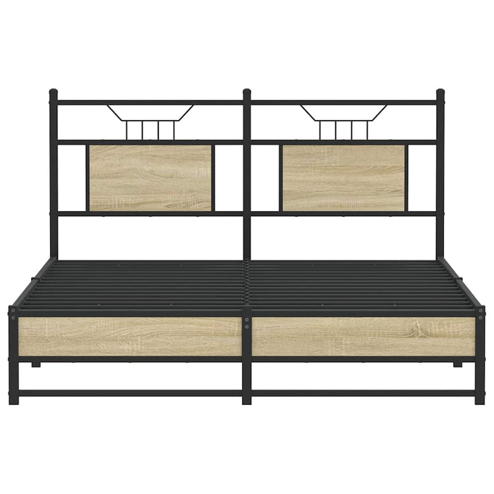 Bed Frame without Mattress Sonoma Oak 140x190 cm Engineered Wood