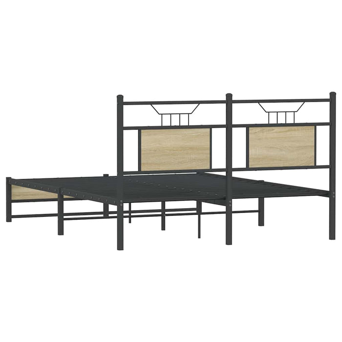 Bed Frame without Mattress Sonoma Oak 140x190 cm Engineered Wood