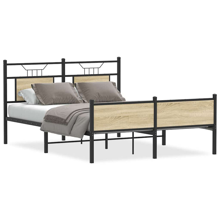 Bed Frame without Mattress Sonoma Oak 140x200 cm Engineered Wood