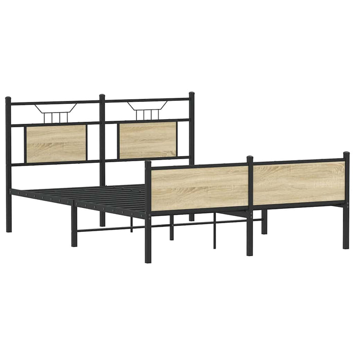 Bed Frame without Mattress Sonoma Oak 140x200 cm Engineered Wood