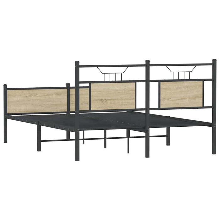 Bed Frame without Mattress Sonoma Oak 140x200 cm Engineered Wood