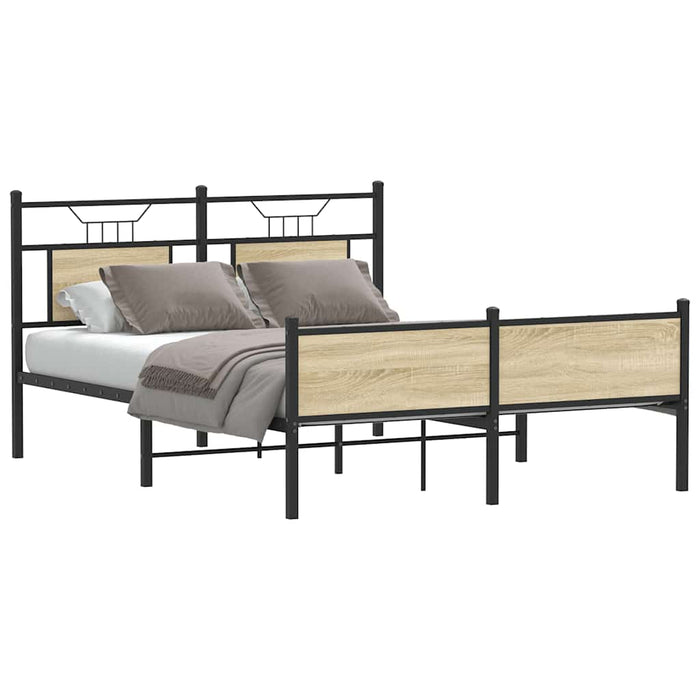 Bed Frame without Mattress Sonoma Oak 140x200 cm Engineered Wood