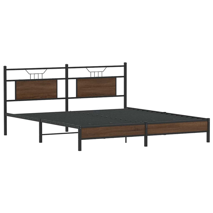 Bed Frame without Mattress Brown Oak 183x203 cm Engineered Wood