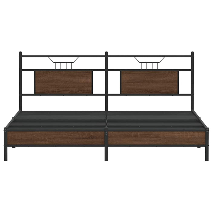 Bed Frame without Mattress Brown Oak 183x203 cm Engineered Wood