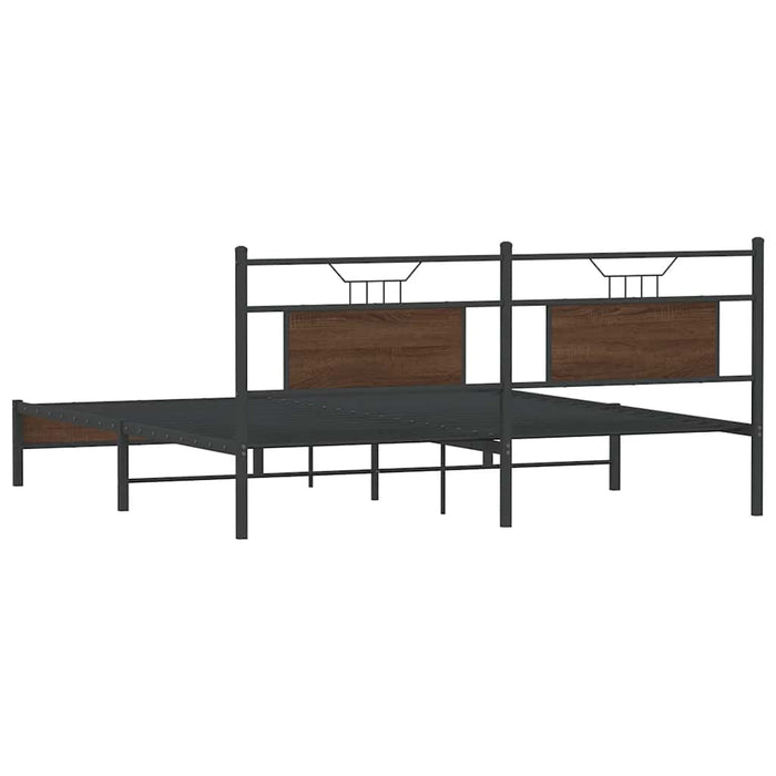 Bed Frame without Mattress Brown Oak 183x203 cm Engineered Wood