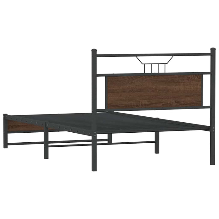 Bed Frame without Mattress Brown Oak 107x203 cm Engineered Wood