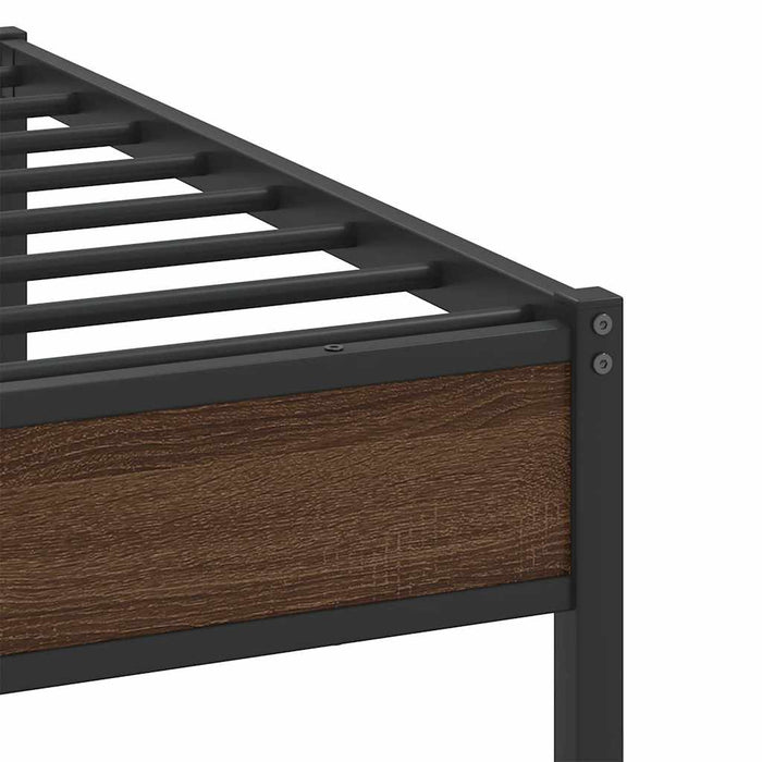 Bed Frame without Mattress Brown Oak 107x203 cm Engineered Wood