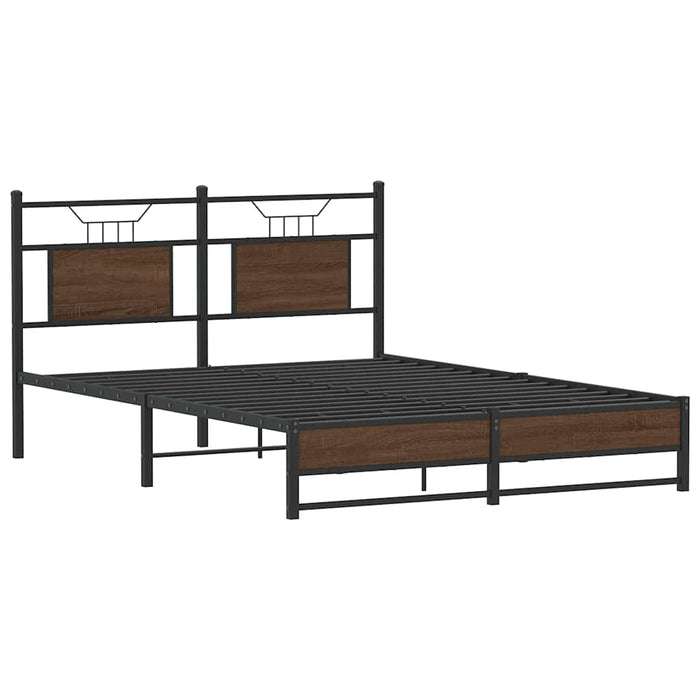 Bed Frame without Mattress Brown Oak 137x190 cm Engineered Wood