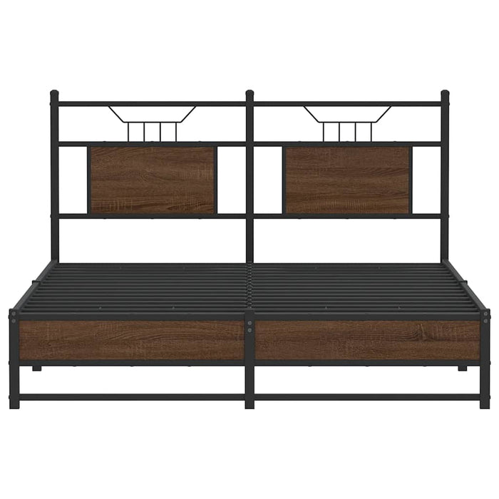 Bed Frame without Mattress Brown Oak 137x190 cm Engineered Wood